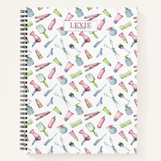 ヘアスタイリスト、美容師 美容院 オーダーメイド ノートブック (正面)