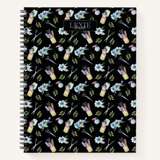 ヘアスタイリスト、美容師 美容院 オーダーメイド ノートブック (正面)