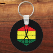 ヘアスタイリストJunetifich Blmブラックヒストリヘアスタイル キーホルダー (正面)