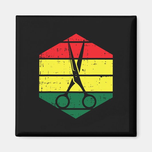 ヘアスタイリストJunetifich Blmブラックヒストリヘアスタイル マグネット (正面)