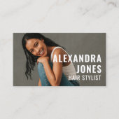 ヘアスタイリストQrコード2ソーシャルアイコンテンプレート 名刺 (正面)