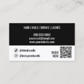 ヘアスタイリストQrコード2ソーシャルアイコンテンプレート 名刺 (裏面)