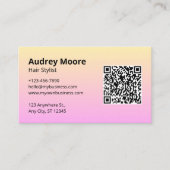 ヘアスタイリストQRコード ミニマリスト 名刺 (正面)