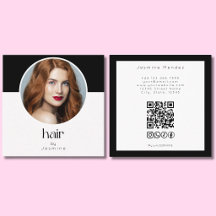 ヘアスタイリストQRコード 写真 黒 白 スクエア