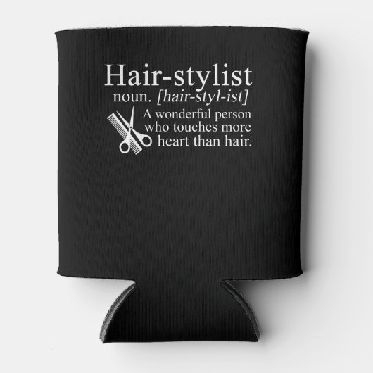 ヘアスタイリストTouchヘアよりもハートが多い 缶クーラー (正面)