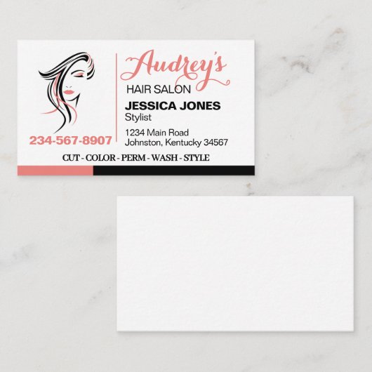 ヘアスタイリッシュサロン 名刺 (正面/裏面)