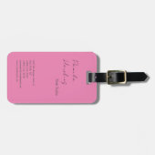ヘアスタイリッシュプロフェッショナルプレインフェミニンピンク ラゲッジタグ (正面横)