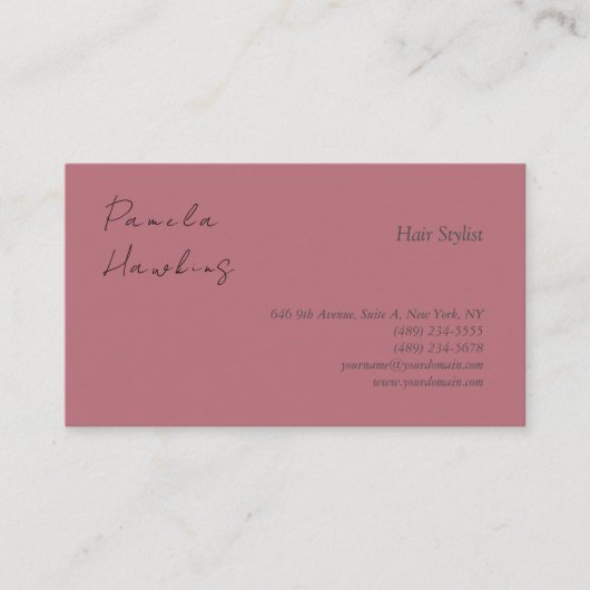 ヘアスタイリッシュプロフェッショナルプレーンバラ金ゴールドカラー 名刺 (正面)