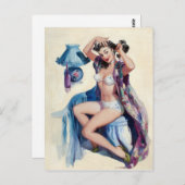 ヘアスタイリングのピンアップ ポストカード (正面/裏面)