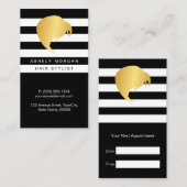 ヘアスタイリングアポイントメントカード – ガールズヘアサロン 予約カード (正面/裏面)