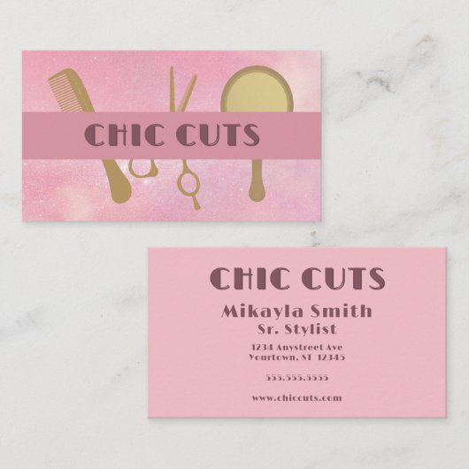 ヘアスタイリングツールサロン美しいスタイル 名刺 (正面/裏面)