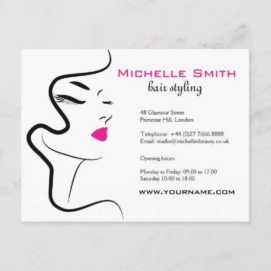 ヘアスタイリングブランディング ポストカード (正面)