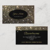ヘアスタイルアーティストエレガント金ゴールドグリッタールミナンス 名刺 (正面/裏面)