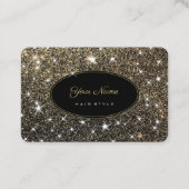 ヘアスタイルアーティスト発光金ゴールドグリッター エレガント 名刺 (正面)