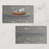 ヘアスタイル理容師パターン |ストレートエッジブレード 名刺 (正面/裏面)