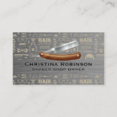 ヘアスタイル理容師パターン |ストレートエッジブレード 名刺 (正面)