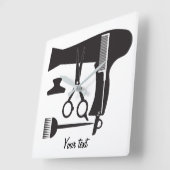 ヘアスタイル用具 スクエア壁時計 (傾斜)