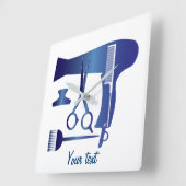 ヘアスタイル用具 スクエア壁時計 (傾斜)