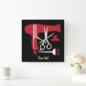 ヘアスタイル用具 スクエア壁時計 (ホーム)