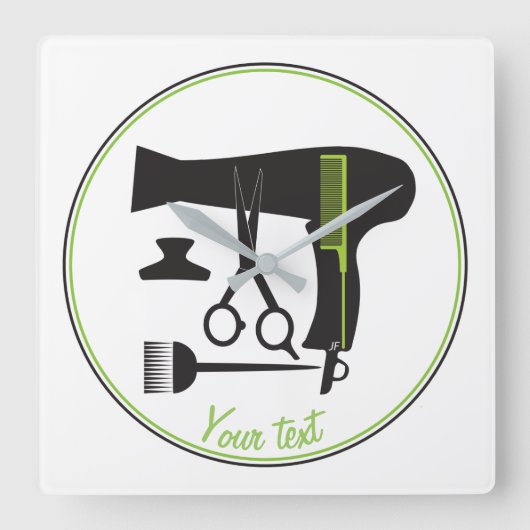 ヘアスタイル用具 スクエア壁時計 (正面)