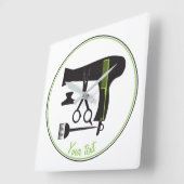 ヘアスタイル用具 スクエア壁時計 (傾斜)