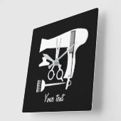 ヘアスタイル用具 スクエア壁時計 (傾斜)