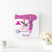 ヘアスタイル用具 スクエア壁時計 (ホーム)