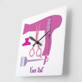 ヘアスタイル用具 スクエア壁時計 (傾斜)