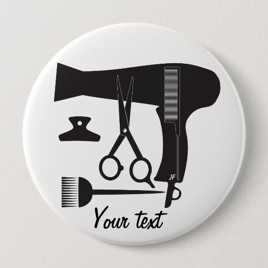 ヘアスタイル用具 缶バッジ (正面)