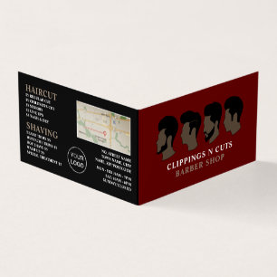 ヘアスタイル、メンズ理容師詳細ロイヤリティカード、 名刺