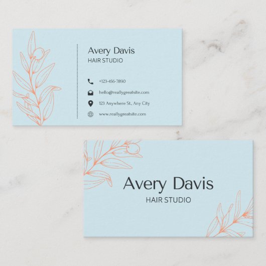 ヘアスタジオの名刺 名刺 (正面/裏面)