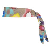 ヘアストライプブルーとマンダリンアクセサリー タイヘッドバンド (回転90)