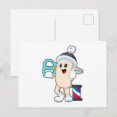 ヘアスプレーとハサミのヘアデザイナー ポストカード (正面/裏面)