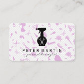 ヘアスプレーボトルとハサミ | サロンパターン 名刺 (正面)