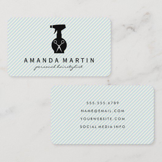 ヘアスプレーボトルシャーストライプズ 名刺 (正面/裏面)