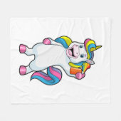 ヘアスプレー付き美容師ユニコーン フリースブランケット (正面(横))