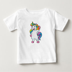 ヘアスプレー付き美容師ユニコーン ベビーTシャツ