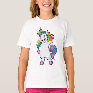 ヘアスプレー付き美容師ユニコーン Tシャツ