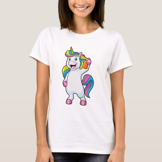 ヘアスプレー付き美容師ユニコーン Tシャツ (正面)