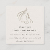 ヘアスミニマルタイリストアイボリーヘアシザーサンキュー スクエア名刺 (正面)