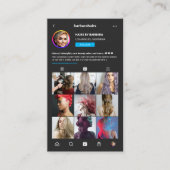 ヘアスモダンタイリストのヘアモノグラムインスタグラムダーク 名刺 (正面)