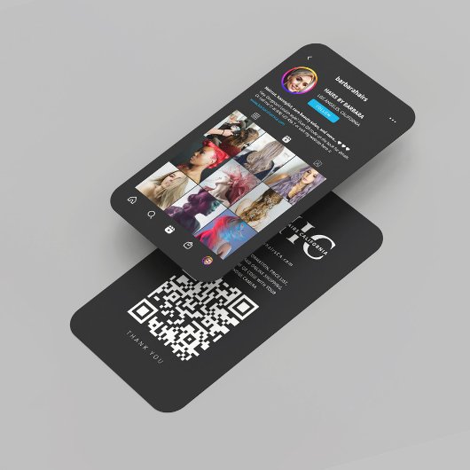 ヘアスモダンタイリストのヘアモノグラムインスタグラムダーク 名刺