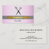 ヘアスモダンタイリストはさみロゴシークイン 名刺 (正面/裏面)