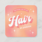 ヘアスモダンタイリストサロングルーヴィトレンディーピーチヘア スクエア名刺 (正面)