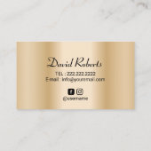 ヘアタトゥー頭皮微細色素沈着モダン金ゴールド 名刺 (裏面)