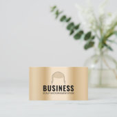 ヘアタトゥー頭皮微細色素沈着モダン金ゴールド 名刺 (スタンド正面)