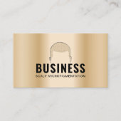 ヘアタトゥー頭皮微細色素沈着モダン金ゴールド 名刺 (正面)