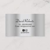 ヘアタトゥー頭皮顕微色素沈着モダン金属 名刺 (裏面)