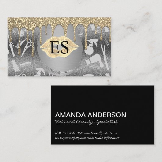 ヘアツール | キスグリッタードリップ 名刺 (正面/裏面)