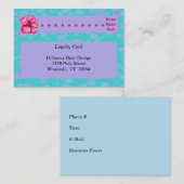 ヘアデザイナーラベンダー&ティール(緑がかった色)用ロイヤリティカード 名刺 (正面/裏面)